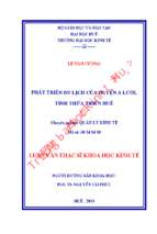 Phát triển du lịch của huyện a lưới,tỉnh thừa thiên huế