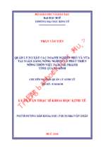 Quản lý nợ xấu các doanh nghiệp nhỏ và vừa tại ngân hàng nông nghiệp và phát triển nông thôn việt nam chi nhánh tỉnh quảng bình