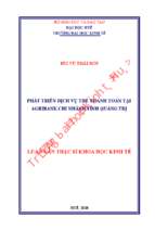 Phát triển dịch vụ thẻ thanh toán tại agribank chi nhánh tỉnh quảng trị