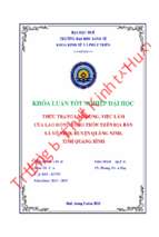 Thực trạng lao động, việc làm của lao động nông thôn trên địa bàn xã võ ninh, huyện quảng ninh, tỉnh quảng bình