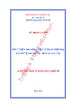 Phát triển doanh nghiệp tư nhân trên địa bàn huyện đakrông,quảng trị.