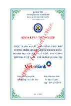 Thực trạng và giải pháp nâng cao chất lượng thẩm định tín dụng khách hàng doanh nghiệp của ngân hàng công thương việt nam, chi nhánh quảng trị.