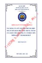 Tác động của sức hấp dẫn thương hiệu nhà tuyển dụng đến lòng trung thành của nhân viên tại công ty cổ phần viễn thông fpt chi nhánh huế.