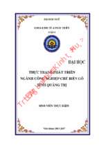 Thực trạng phát triển ngành công nghiệp chế biến gỗ tỉnh quảng trị