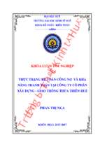 Thực trạng kế toán công nợ  và khả năng thanh toán tại công ty cổ phần xây dựng   giao thông thừa thiên huế