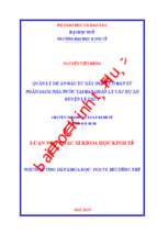 Quản lý dự án đầu tư xây dựng cơ bản từ ngân sách nhà nước tại ban quản lý các dự án huyện lệ thủy,quảng bình.