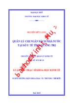 Quản lý chi ngân sách nhà nước tại sở y tế tỉnh quảng trị.