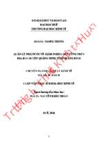 Quản lý nhà nước về giảm nghèo bền vững trên địa bàn huyện quảng ninh, tỉnh quảng bình