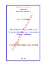 Phát triển đối tượng bảo hiểm xã hội tự nguyện trên địa bàn huyện phong điền, huế.