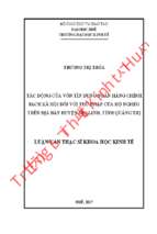Tác động của vốn tín dụng ngân hàng chính sách xã hội đối với thu nhập của hộ nghèo trên địa bàn huyện gio linh, tỉnh quảng trị