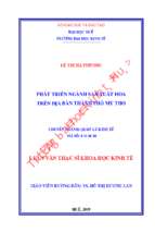 Phát triển ngành sản xuất hoa trên địa bàn thành phố mỹ tho.