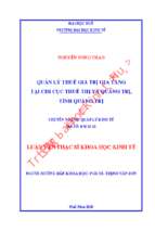 Quản lý thuế giá trị gia tăng tại chi cục thuế thị xã quảng trị, tỉnh quảng trị