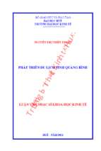 Phát triển du lịch tỉnh quảng bình .