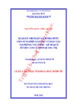 Quản lý chi ngân sách nhà nước cho sự nghiệp giáo dục và đào tạo tại phòng tài chính – kế hoạch huyện cam lộ, tỉnh quảng trị.