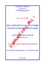 Phát triển hợp tác xã nông nghiệp ở huyện lệ thủy, tỉnh quảng bình. (2)