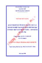 Quản trị rủi ro tín dụng trong cho vay doanh nghiệp tại ngân hàng thương mại cổ phần việt nam thịnh vượng   chi nhánh quảng trị