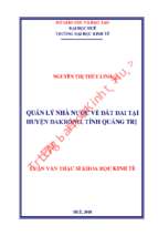Quản lý nhà nước về đất đai tại huyện đakrông, tỉnh quảng trị