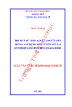 Thu hút sự tham gia của người dân trong xây dựng nông thôn mới tại huyện quảng ninh,tỉnh quảng bình.