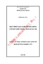 Phát triển làng nghề truyền thống ở huyện triệu phong, tỉnh quảng trị