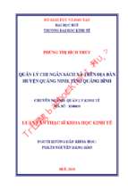 Quản lý chi ngân sách xã trên địa bàn huyện quảng ninh, tỉnh quảng bình