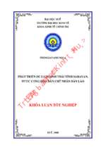 Phát triển du lịch sinh thái tỉnh saravan, nước cộng hòa dân chủ nhân dân lào