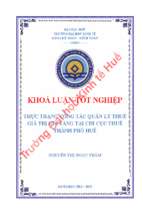 Thực trạng công tác quản lý thuế giá trị gia tăng tại chi cục thuế thành phố huế