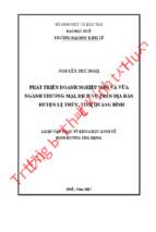 Phát triển doanh nghiệp nhỏ và vừa ngành thương mại, dịch vụ trên địa bàn huyện lệ thủy, tỉnh quảng bình