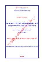 Phát triển thủ công mỹ nghệ ở huyện nam đông, tỉnh thừa thiên huế