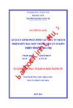 Quản lý kênh phân phối tại công ty trách nhiệm hữu hạn một thành viên xổ số kiến thiết quảng trị.