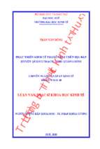 Phát triển kinh tế trang trại trên địa bàn huyện quảng trạch, tỉnh quảng bình.