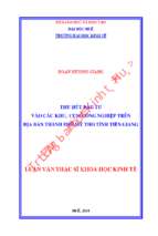 Thu hút đầu tư tại các khu, cụm công nghiệp trên địa bàn thành phố mỹ tho tỉnh tiền giang.