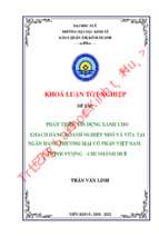 Phát triển tín dụng xanh cho khách hàng doanh nghiệp nhỏ và vừa tại ngân hàng tmcp việt nam thịnh vượng   chi nhánh huế.