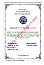 Thực trạng công tác kế toán doanh thu và xác định kết quả kinh doanh tại công ty tnhh thương mại tổng hợp tuấn việt chi nhánh huế