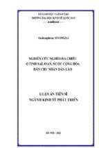 Luận án nghiên cứu nghèo đa chiều ở tỉnh saravanh, nước cộng hòa dân chủ nhân dân lào