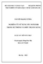 Luận án nghiên cứu sử dụng véc ni fluor trong dự phòng và điều trị sâu răng