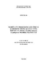 Luận án nghiên cứu pheromone giới tính và kairomone trong quản lý tổng hợp sâu tơ, plutella xylostella linnaeus (lepidoptera plutellidae) hại rau cải