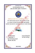 Ứng dụng khai phá dữ liệu trong dự báo lựa chọn chuyên ngành, khoa hệ thống thông tin kinh tế, trường đại học kinh tế huế