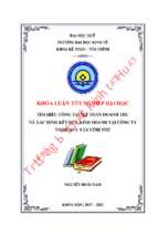 Tìm hiểu công tác kế toán doanh thu và xác định kết quả kinh doanh tại công ty tnhh mtv tân vĩnh phú