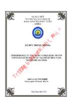 Tình hình đầu tư xây dựng cơ bản bằng nguồn vốn ngân sách nhà nước tại huyện hòa vang thành phố đà nẵng