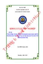 Tình hình thực hiện vốn ngân sách nhà nước trong đầu tư công tại sở kế hoạch và đầu tư tỉnh quảng trị