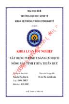 Xây dựng website sàn giao dịch nông sản tỉnh thừa thiên huế