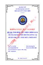 Tình hình thực hiện chính sách chi trả dịch vụ môi trường rừng tại huyện phú lộc, tỉnh thừa thiên huế