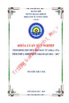 Tình hình thu hút vốn đầu tư (oda) của tỉnh thừa thiên huế giai đoạn 2013 – 2017