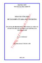 Ứng dụng mô hình hedonic phân tích các nhân tố ảnh hưởng đến giá bất động sản trên địa bàn thành phố huế