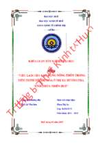 Việc làm cho lao động nông thôn trong tiến trình đô thị hóa ở thị xã hương trà, tỉnh thừa thiên huế.