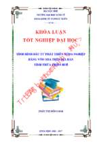 Tình hình đầu tư phát triển nông nghiệp bằng vốn oda trên địa bàn tỉnh thừa thiên huế