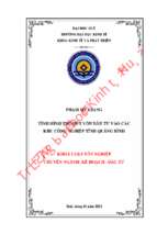 Tình hình thu hút vốn đầu tư vàocác kcn tỉnh quảng bình.