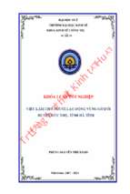 Việc làm cho người lao động vùng gò đồi huyện đức thọ, tỉnh hà tĩnh.