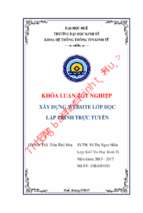 Xây dựng website lớp học  lập trình trực tuyến