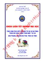 Tình hình thu hút vốn đầu tư cơ sở hạ tầng theo mô hình “nông thôn mới” tại xã đức thanh, huyện đức thọ, tỉnh hà tĩnh